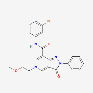 molecular formula C22H19BrN4O3 B2382858 N-(3-bromophenyl)-5-(2-methoxyethyl)-3-oxo-2-phenyl-2H,3H,5H-pyrazolo[4,3-c]pyridine-7-carboxamide CAS No. 923179-15-1