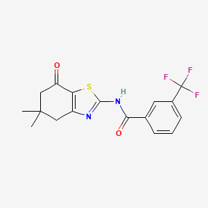 N-(5,5-dimethyl-7-oxo-4,5,6,7-tetrahydro-1,3-benzothiazol-2-yl)-3-(trifluoromethyl)benzamide