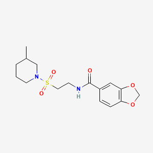 N-(2-((3-methylpiperidin-1-yl)sulfonyl)ethyl)benzo[d][1,3]dioxole-5-carboxamide