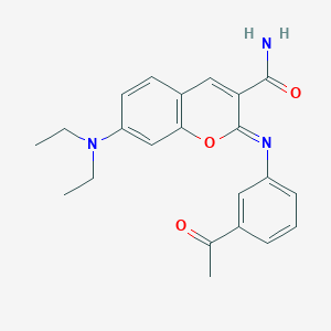 (2Z)-2-[(3-acetylphenyl)imino]-7-(diethylamino)-2H-chromene-3-carboxamide