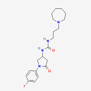 1-(3-(Azepan-1-yl)propyl)-3-(1-(4-fluorophenyl)-5-oxopyrrolidin-3-yl)urea