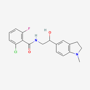 2-chloro-6-fluoro-N-(2-hydroxy-2-(1-methylindolin-5-yl)ethyl)benzamide