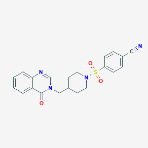 4-[4-[(4-Oxoquinazolin-3-yl)methyl]piperidin-1-yl]sulfonylbenzonitrile