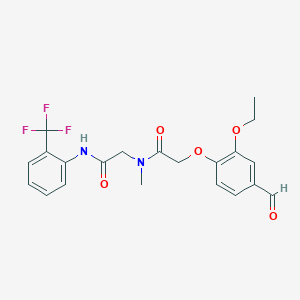 2-[[2-(2-ethoxy-4-formylphenoxy)acetyl]-methylamino]-N-[2-(trifluoromethyl)phenyl]acetamide