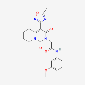 molecular formula C20H21N5O5 B2382886 N-(3-methoxyphenyl)-2-[4-(5-methyl-1,2,4-oxadiazol-3-yl)-1,3-dioxo-5,6,7,8-tetrahydro-1H-pyrido[1,2-c]pyrimidin-2(3H)-yl]acetamide CAS No. 1775336-87-2