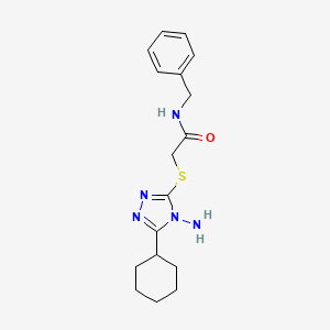 molecular formula C17H23N5OS B2382896 2-((4-amino-5-cyclohexyl-4H-1,2,4-triazol-3-yl)thio)-N-benzylacetamide CAS No. 877417-92-0