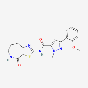 3-(2-methoxyphenyl)-1-methyl-N-(4-oxo-5,6,7,8-tetrahydro-4H-thiazolo[5,4-c]azepin-2-yl)-1H-pyrazole-5-carboxamide