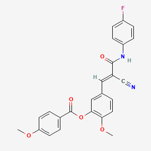 molecular formula C25H19FN2O5 B2382904 [5-[(E)-2-cyano-3-(4-fluoroanilino)-3-oxoprop-1-enyl]-2-methoxyphenyl] 4-methoxybenzoate CAS No. 380567-31-7