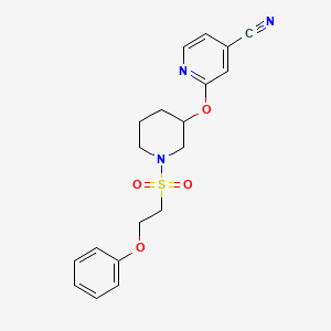 molecular formula C19H21N3O4S B2382917 2-((1-((2-Phenoxyethyl)sulfonyl)piperidin-3-yl)oxy)isonicotinonitrile CAS No. 2034560-49-9