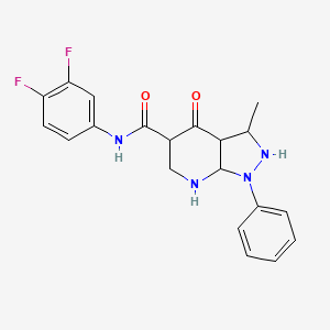 N-(3,4-difluorophenyl)-3-methyl-4-oxo-1-phenyl-3,3a,5,6,7,7a-hexahydro-2H-pyrazolo[3,4-b]pyridine-5-carboxamide
