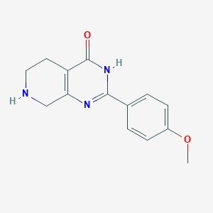 molecular formula C14H15N3O2 B2382940 2-(4-methoxyphenyl)-5,6,7,8-tetrahydropyrido[3,4-d]pyrimidin-4(1H)-one CAS No. 1706443-54-0