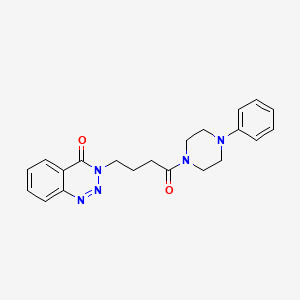 molecular formula C21H23N5O2 B2382941 3-[4-Oxo-4-(4-phenylpiperazin-1-yl)butyl]-1,2,3-benzotriazin-4-one CAS No. 440331-39-5