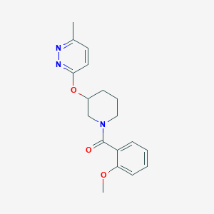 molecular formula C18H21N3O3 B2382943 (2-甲氧苯基)(3-((6-甲基吡啶并哒嗪-3-基)氧代)哌啶-1-基)甲酮 CAS No. 2034481-10-0