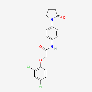 molecular formula C18H16Cl2N2O3 B2382946 2-(2,4-dichlorophenoxy)-N-(4-(2-oxopyrrolidin-1-yl)phenyl)acetamide CAS No. 941956-79-2