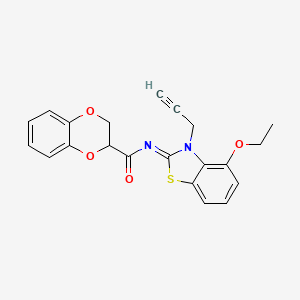 molecular formula C21H18N2O4S B2382951 (Z)-N-(4-ethoxy-3-(prop-2-yn-1-yl)benzo[d]thiazol-2(3H)-ylidene)-2,3-dihydrobenzo[b][1,4]dioxine-2-carboxamide CAS No. 868674-84-4