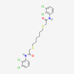 2-[(6-{[2-(2,3-dichloroanilino)-2-oxoethyl]sulfanyl}hexyl)sulfanyl]-N-(2,3-dichlorophenyl)acetamide