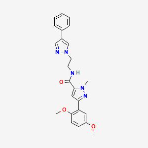 3-(2,5-dimethoxyphenyl)-1-methyl-N-(2-(4-phenyl-1H-pyrazol-1-yl)ethyl)-1H-pyrazole-5-carboxamide