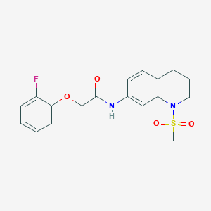 molecular formula C18H19FN2O4S B2382973 2-(2-氟苯氧基)-N-(1-甲基磺酰基-3,4-二氢-2H-喹啉-7-基)乙酰胺 CAS No. 1005302-55-5