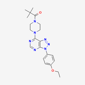 molecular formula C21H27N7O2 B2382978 1-(4-(3-(4-ethoxyphenyl)-3H-[1,2,3]triazolo[4,5-d]pyrimidin-7-yl)piperazin-1-yl)-2,2-dimethylpropan-1-one CAS No. 920376-40-5