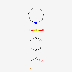 molecular formula C14H18BrNO3S B2382980 1-[4-(Azepan-1-ylsulfonyl)phenyl]-2-bromoethanone CAS No. 852956-30-0