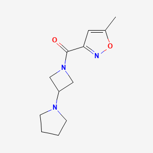 molecular formula C12H17N3O2 B2382984 (5-Methylisoxazol-3-yl)(3-(pyrrolidin-1-yl)azetidin-1-yl)methanone CAS No. 2320444-31-1