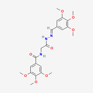 molecular formula C22H27N3O8 B2382985 (E)-3,4,5-三甲氧基-N-(2-氧代-2-(2-(3,4,5-三甲氧基苯甲亚甲基)肼基)乙基)苯甲酰胺 CAS No. 391883-21-9