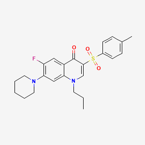 molecular formula C24H27FN2O3S B2382986 6-fluoro-7-(piperidin-1-yl)-1-propyl-3-tosylquinolin-4(1H)-one CAS No. 892763-05-2