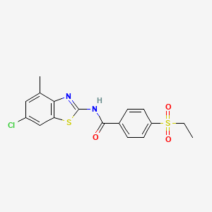molecular formula C17H15ClN2O3S2 B2382988 N-(6-chloro-4-methylbenzo[d]thiazol-2-yl)-4-(ethylsulfonyl)benzamide CAS No. 886916-61-6