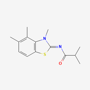 molecular formula C14H18N2OS B2383010 (E)-N-(3,4,5-三甲基苯并[d]噻唑-2(3H)-亚甲基)异丁酰胺 CAS No. 1006307-86-3