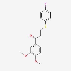 molecular formula C17H17FO3S B2383015 1-(3,4-Dimethoxyphenyl)-3-[(4-fluorophenyl)sulfanyl]-1-propanone CAS No. 882749-33-9