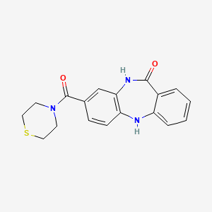 molecular formula C18H17N3O2S B2383026 8-(thiomorpholine-4-carbonyl)-5H-dibenzo[b,e][1,4]diazepin-11(10H)-one CAS No. 2034391-65-4