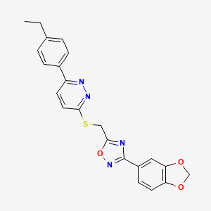 B2383036 3-({[3-(1,3-Benzodioxol-5-yl)-1,2,4-oxadiazol-5-yl]methyl}sulfanyl)-6-(4-ethylphenyl)pyridazine CAS No. 1111260-39-9