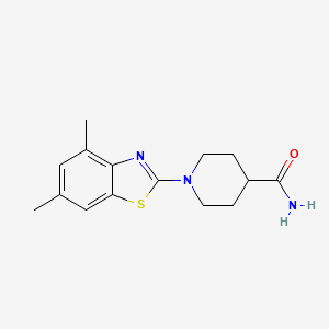 molecular formula C15H19N3OS B2383045 1-(4,6-Dimethyl-1,3-benzothiazol-2-yl)piperidine-4-carboxamide CAS No. 2335461-22-6