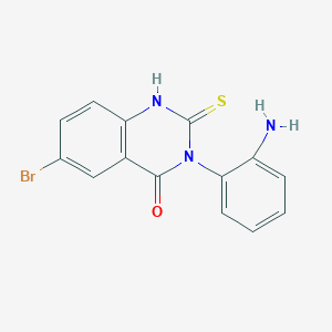 molecular formula C14H10BrN3OS B2383056 3-(2-aminophenyl)-6-bromo-2-sulfanylidene-1H-quinazolin-4-one CAS No. 422288-78-6