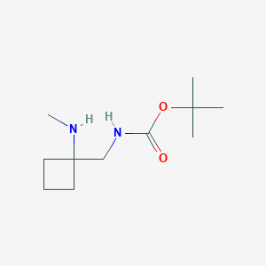 molecular formula C11H22N2O2 B2383058 tert-butyl N-{[1-(methylamino)cyclobutyl]methyl}carbamate CAS No. 1858137-24-2