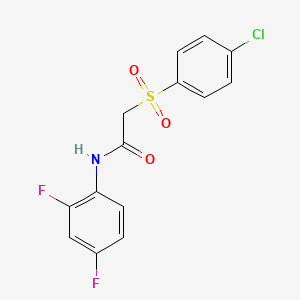 molecular formula C14H10ClF2NO3S B2383059 2-(4-氯苯基)磺酰-N-(2,4-二氟苯基)乙酰胺 CAS No. 895467-11-5