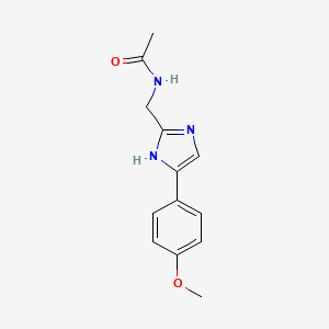 molecular formula C13H15N3O2 B2383060 N-((4-(4-methoxyphenyl)-1H-imidazol-2-yl)methyl)acetamide CAS No. 1421472-91-4