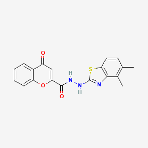 molecular formula C19H15N3O3S B2383065 N'-(4,5-dimethyl-1,3-benzothiazol-2-yl)-4-oxo-4H-chromene-2-carbohydrazide CAS No. 851980-51-3