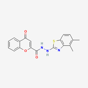 molecular formula C19H15N3O3S B2383065 N'-(4,5-dimethyl-1,3-benzothiazol-2-yl)-4-oxochromene-2-carbohydrazide CAS No. 851980-51-3