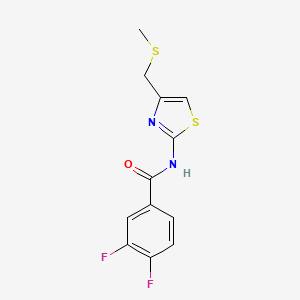 molecular formula C12H10F2N2OS2 B2383069 3,4-difluoro-N-(4-((methylthio)methyl)thiazol-2-yl)benzamide CAS No. 942009-60-1