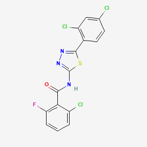 molecular formula C15H7Cl3FN3OS B2383075 2-chloro-N-[5-(2,4-dichlorophenyl)-1,3,4-thiadiazol-2-yl]-6-fluorobenzamide CAS No. 391863-76-6