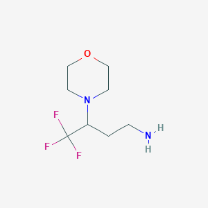molecular formula C8H15F3N2O B2383078 4,4,4-Trifluoro-3-morpholinobutan-1-amine CAS No. 1157129-55-9