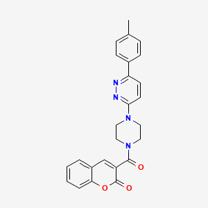 molecular formula C25H22N4O3 B2383081 3-(4-(6-(p-tolyl)pyridazin-3-yl)piperazine-1-carbonyl)-2H-chromen-2-one CAS No. 1021130-85-7