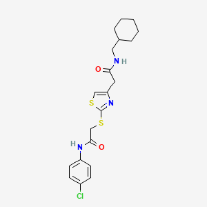 B2383092 N-(4-chlorophenyl)-2-((4-(2-((cyclohexylmethyl)amino)-2-oxoethyl)thiazol-2-yl)thio)acetamide CAS No. 953993-69-6