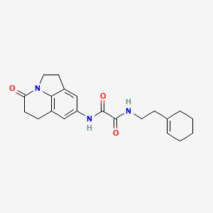 molecular formula C21H25N3O3 B2383093 N1-(2-(cyclohex-1-en-1-yl)ethyl)-N2-(4-oxo-2,4,5,6-tetrahydro-1H-pyrrolo[3,2,1-ij]quinolin-8-yl)oxalamide CAS No. 898435-57-9