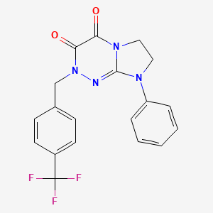 molecular formula C19H15F3N4O2 B2383094 8-phenyl-2-(4-(trifluoromethyl)benzyl)-7,8-dihydroimidazo[2,1-c][1,2,4]triazine-3,4(2H,6H)-dione CAS No. 941917-22-2