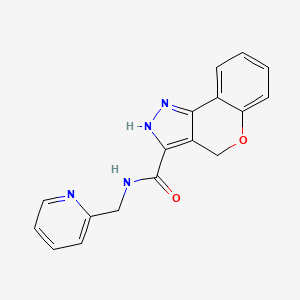 molecular formula C17H14N4O2 B2383095 N-(pyridin-2-ylmethyl)-2,4-dihydrochromeno[4,3-c]pyrazole-3-carboxamide CAS No. 932360-96-8