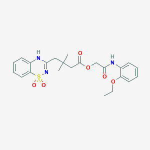 2-((2-ethoxyphenyl)amino)-2-oxoethyl 4-(1,1-dioxido-2H-benzo[e][1,2,4]thiadiazin-3-yl)-3,3-dimethylbutanoate