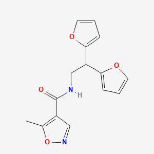 molecular formula C15H14N2O4 B2383113 N-(2,2-di(furan-2-yl)ethyl)-5-methylisoxazole-4-carboxamide CAS No. 2210139-34-5