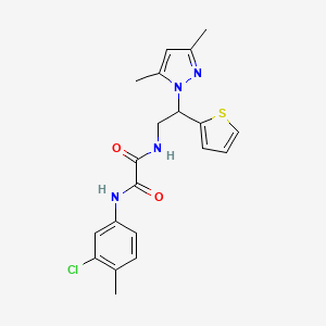 molecular formula C20H21ClN4O2S B2383120 N1-(3-chloro-4-methylphenyl)-N2-(2-(3,5-dimethyl-1H-pyrazol-1-yl)-2-(thiophen-2-yl)ethyl)oxalamide CAS No. 2034269-23-1